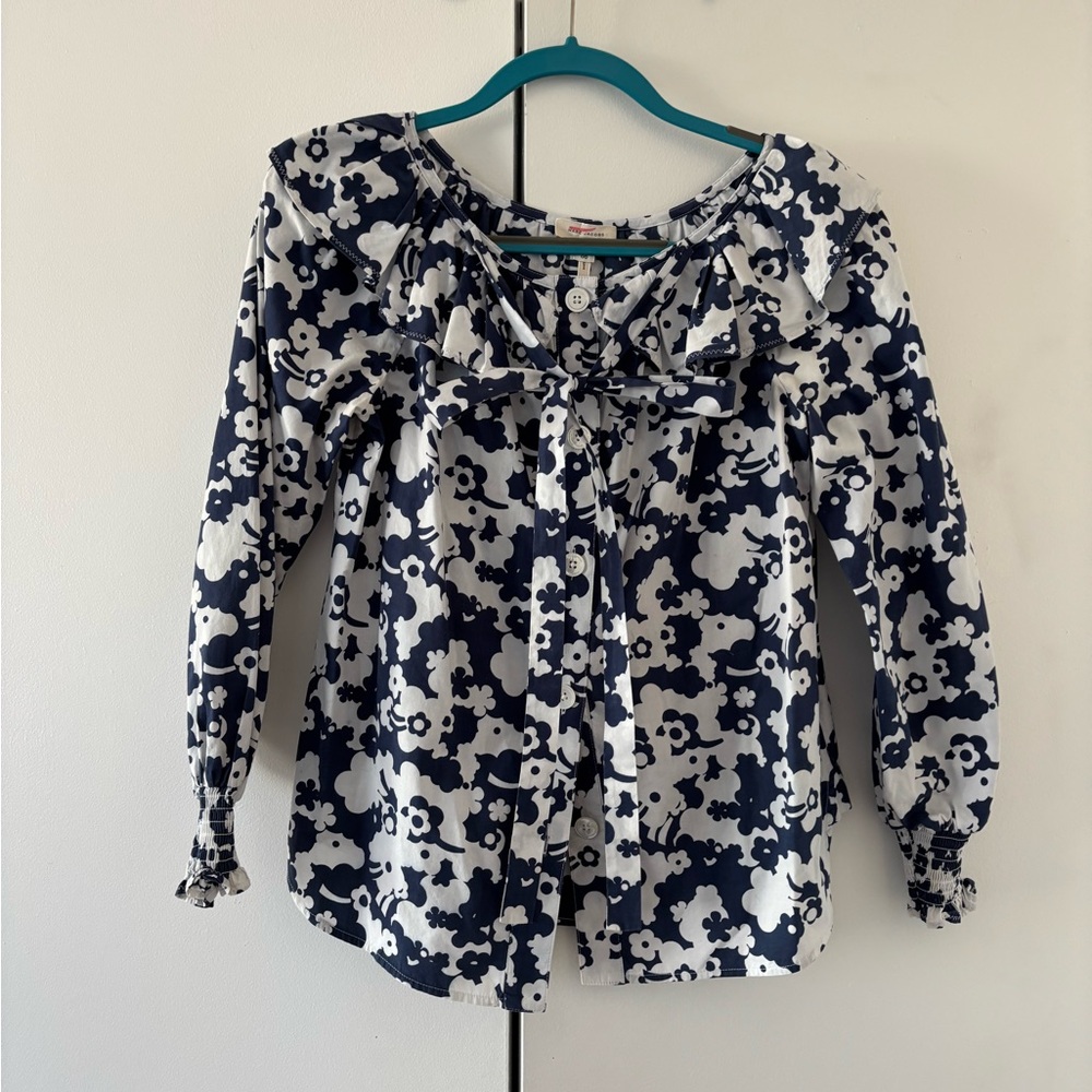 Marc Jacobs Navy and White Floral Blouse